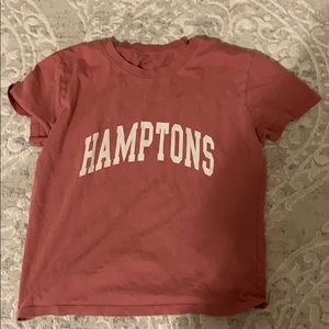 pink brandy melville hamptons cropped tee